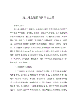 第二批主题教育阶段性工作汇报总结（范文）.docx
