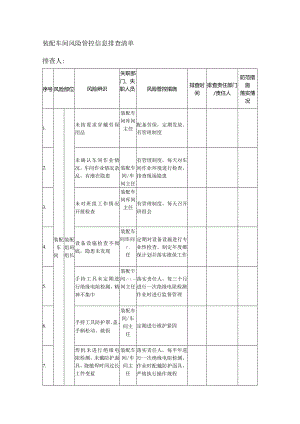 装配车间风险管控信息排查清单.docx