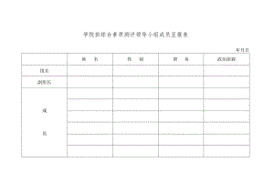 经管系系08级营销班综合素质测评领导小组成员呈报表.docx