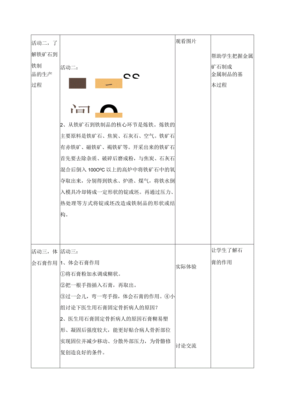 科学苏教版四年级上册18《矿物与我们的生活》教学设计(表格式).docx_第2页
