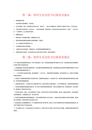 组织生活会给书记提意见建议6篇.docx