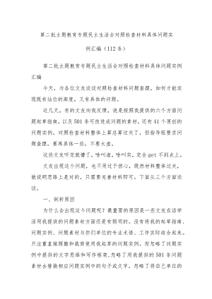 第二批主题教育专题民主生活会对照检查材料具体问题实例汇编（112条）.docx