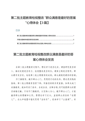 第二批主题教育检视整改“群众满意是最好的答案”心得体会【3篇】.docx