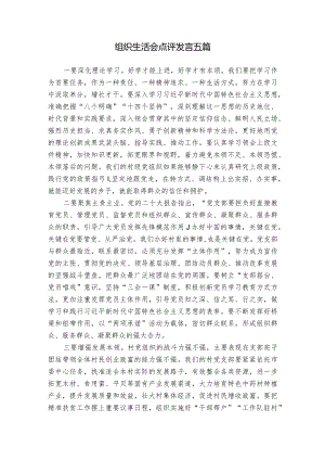 组织生活会点评发言五篇.docx