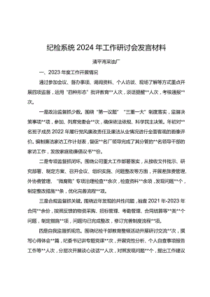 纪检系统2024年工作研讨会发言材料.docx