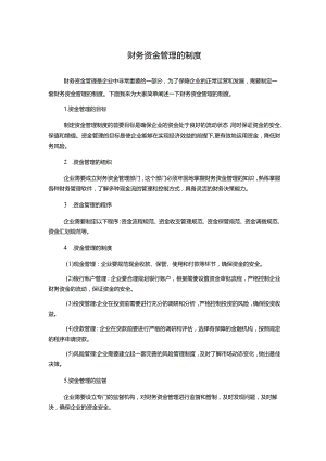 财务资金管理的制度.docx