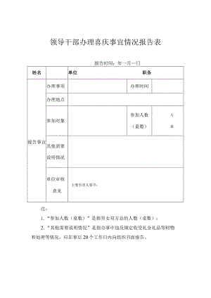 领导干部办理喜庆事宜情况报告表.docx