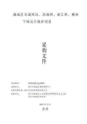 越城区马海闸站、沥海闸、南江闸、楝树下闸运行维护项目招标文件.docx