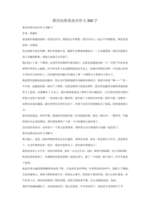那次玩得真高兴作文500字.docx