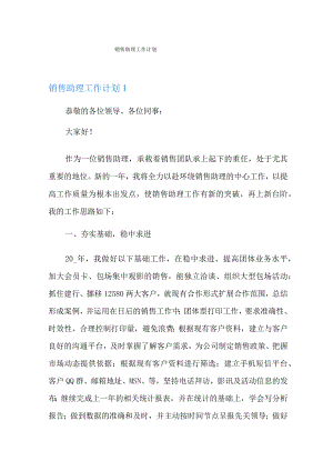 销售助理工作计划.docx