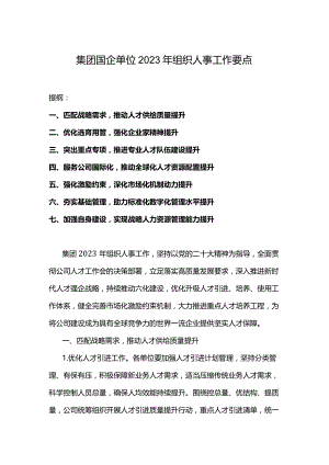 集团国企单位2023年组织人事工作要点.docx