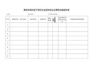 黄淮学院科级干部在社会团体和企业兼职自查报告表.docx