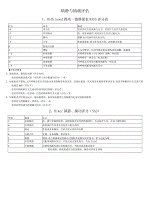 镇静与镇痛评估表.docx