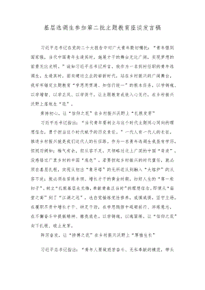 （2篇）基层选调生参加第二批主题教育座谈发言稿+政府党员干部第二批主题教育学习心得体会.docx