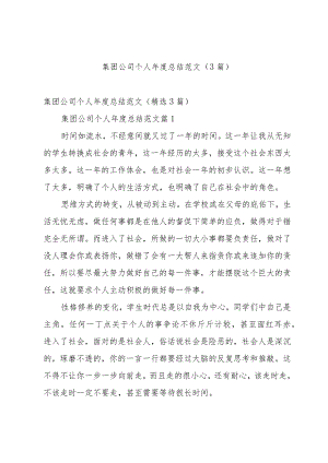 集团公司个人年度总结范文（3篇）.docx