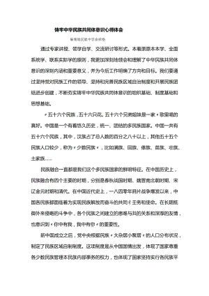 铸牢民族共同体意识心得（余祥艳）.docx