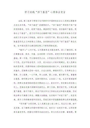 （7篇）2023年学习实践“四下基层”心得体会发言.docx