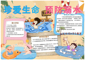 预防溺水防范知识小报word模板.docx
