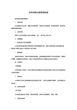 财务预算决算管理制度.docx