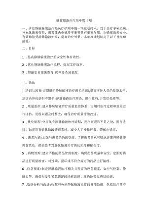 静脉输液治疗组年度计划.docx