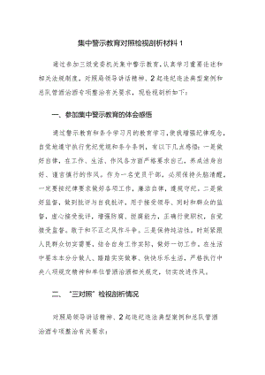 集中警示教育个人对照检视剖析材料汇编6篇范文稿.docx