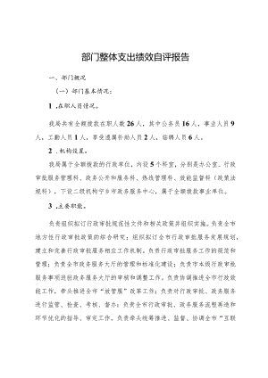 部门整体支出绩效自评报告.docx
