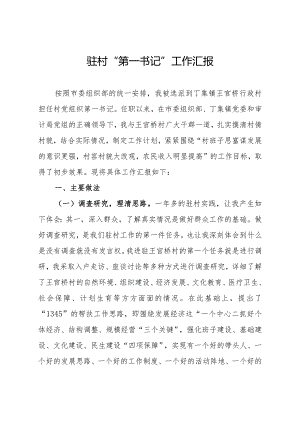 驻村“第一书记”工作汇报.docx