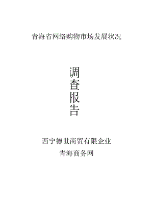 青海省网络购物市场调查报告范文.docx