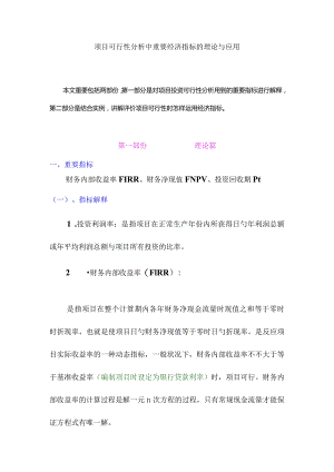 项目的财务评价及应用指标分析报告.docx