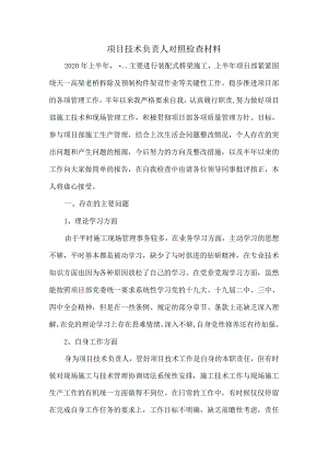 项目技术负责人对照检查材料.docx