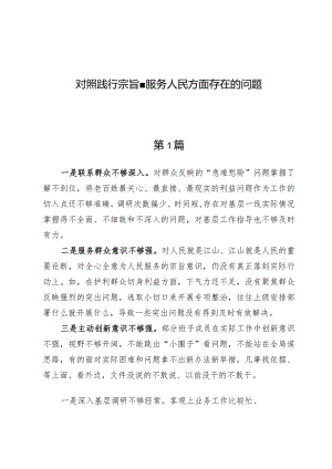（8篇）对照践行宗旨、服务人民方面存在的问题.docx