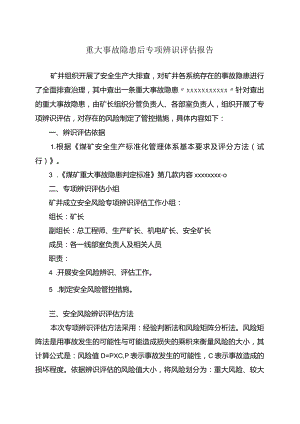 重大事故隐患后专项辨识评估报告.docx