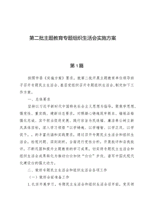 （6篇）第二批主题教育专题组织生活会实施方案.docx
