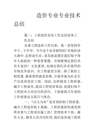 造价专业技术概述.docx
