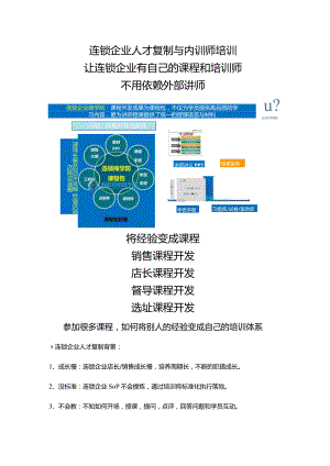 连锁门店人才复制项目与培训师培训：门店课程开发与店长培训项目课程PPT设计门店销售课程开发.docx