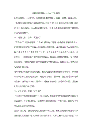 项目建设现场安全生产工作报道.docx
