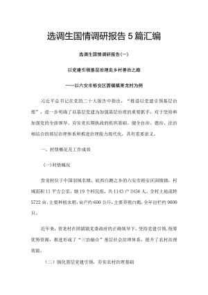选调生国情调研报告5篇汇编.docx