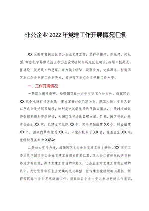 非公企业2022年党建工作开展情况汇报.docx