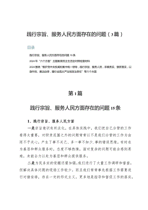 践行宗旨、服务人民方面存在的问题（3篇）.docx
