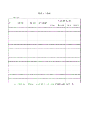 工程材料管理办法_样品封样台账.docx