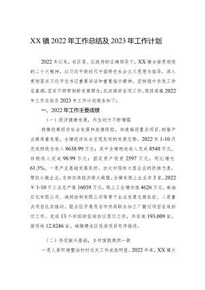 XX镇2022年工作总结及2023年工作计划.docx