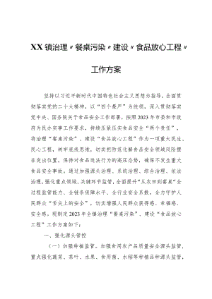 XX镇治理“餐桌污染”建设“食品放心工程”工作方案.docx