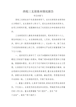 2023年泰山大街校园退休第三支部书记述职报告（田振飞）.docx