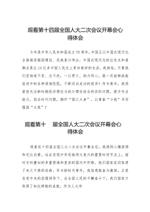2024年全国两会观看第十四届全国人大二次会议开幕会的心得体会范文合辑五十篇.docx