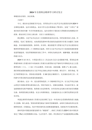 2024年全国两会精神学习研讨发言三.docx