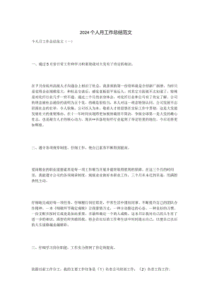 2024个人月工作总结范文.docx