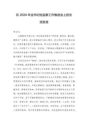 在2024年全市纪检监察工作推进会上的交流发言.docx
