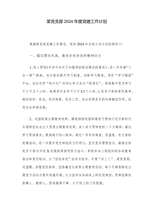 某党支部2024年度党建工作计划.docx