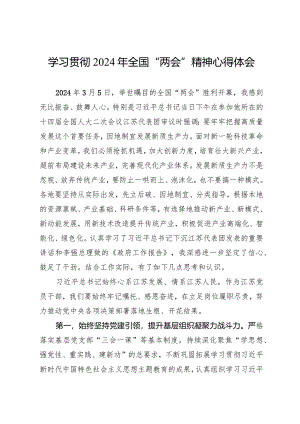 学习贯彻2024年全国“两会”精神心得体会5篇.docx
