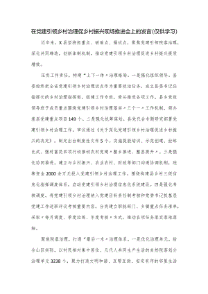 在党建引领乡村治理促乡村振兴现场推进会上的发言.docx